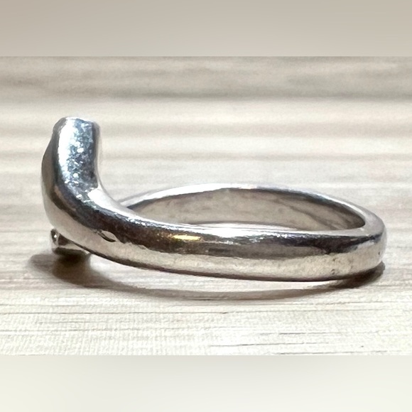 Vintage Designer HD/N Sterling Silver Diamond Bypass Band Ring, Size 6, 4g - Picture 4 of 10